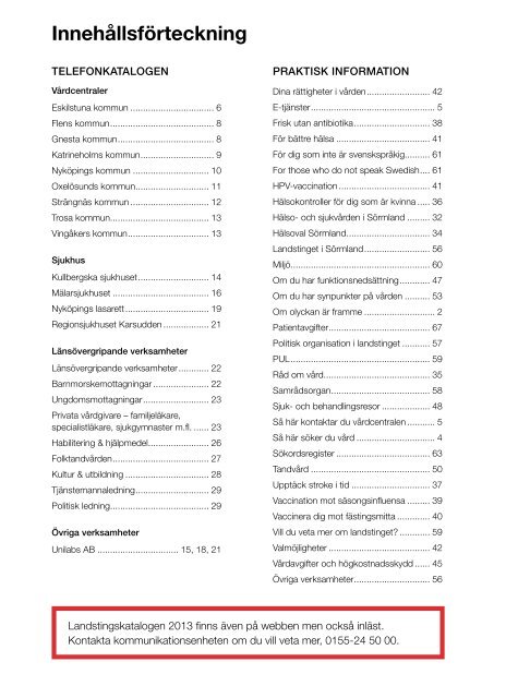 Landstingskatalogen - Landstinget SÃ¶rmland