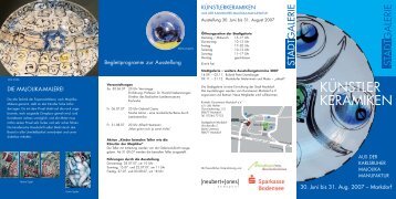 Druck StadtGalerie Majolika-Flyer - Kunstverein Markdorf