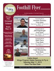 May Newsletter 2013 - Foothill Flying Club, Upland, CA, Flight Training