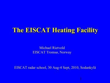 The EISCAT heating facility