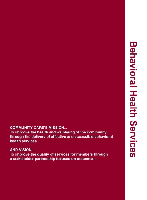 MEMBER HANDBOOK - Community Care Behavioral Health