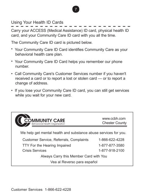 MEMBER HANDBOOK - Community Care Behavioral Health