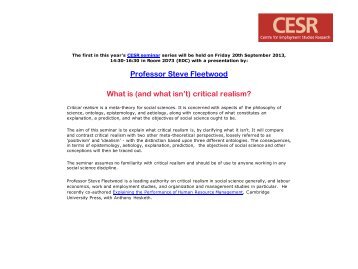 What is (and what isn't) critical realism?