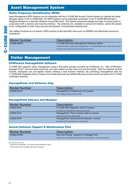 C-CURE Product Catalogue Issue 1