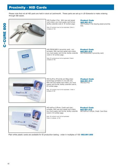 C-CURE Product Catalogue Issue 1