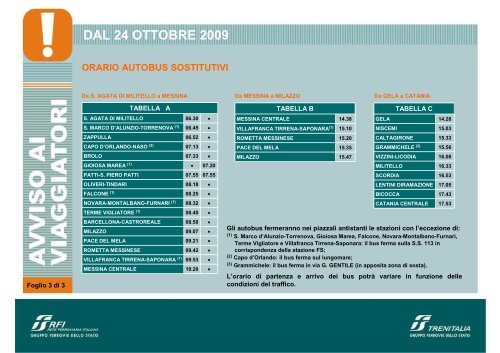 Locandina modifiche treni Regionali Sicilia dal 24 ... - Trenitalia