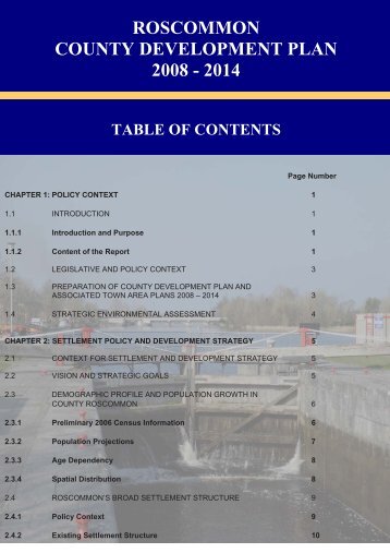 Table of Contents - Roscommon County Council
