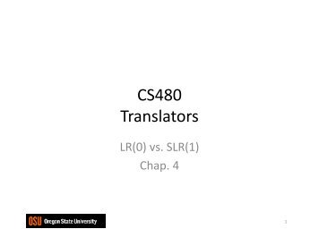 LR(0) vs. SLR(1) - Classes