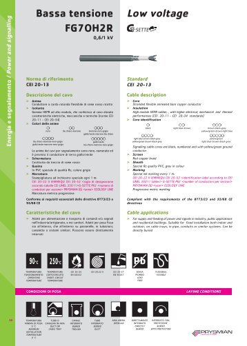 FG7OH2R Bassa tensione Low voltage - Prysmian