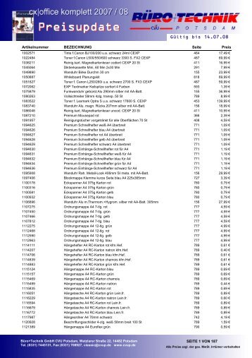 Gültig bis 14.07.08 - Büro + Technik Gmbh CVU Potsdam