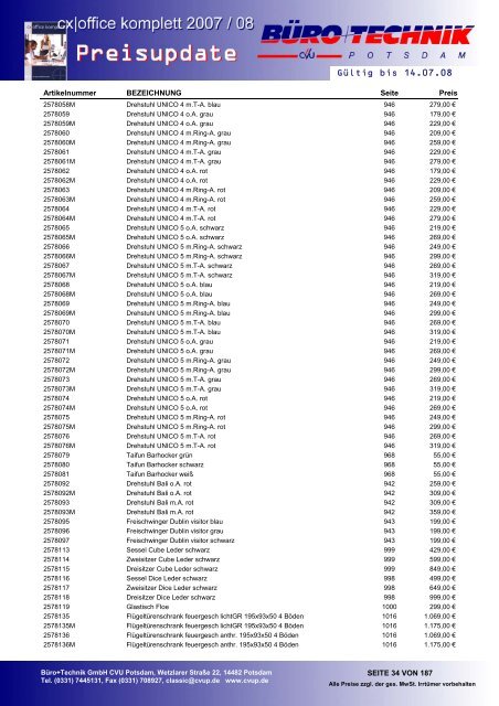 Gültig bis 14.07.08 - Büro + Technik Gmbh CVU Potsdam