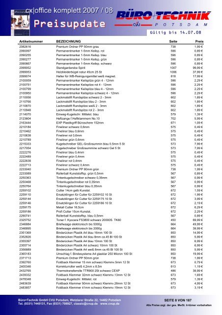 Gültig bis 14.07.08 - Büro + Technik Gmbh CVU Potsdam