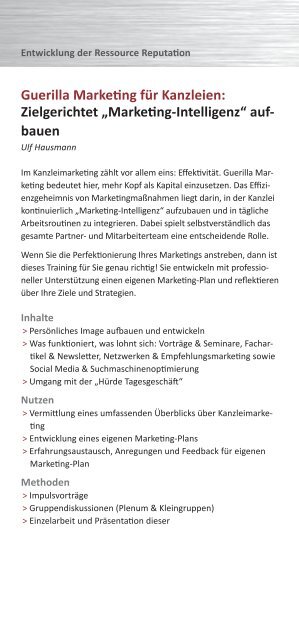 Workshops und Seminare