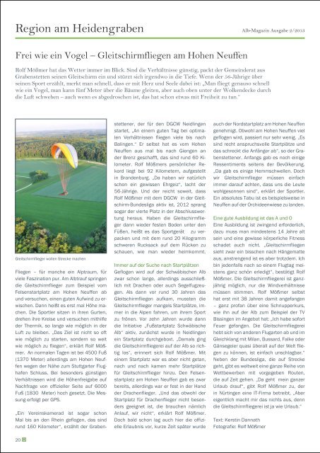 Alb Magazin - Ausgabe Heidengraben 2/2013