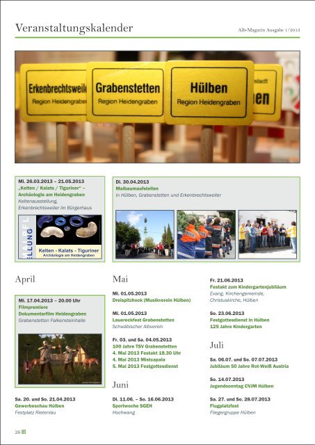 Alb Magazin - Ausgabe Heidengraben 1/2013