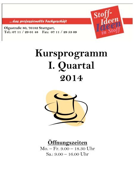 Kursprogramm I. Quartal 2014