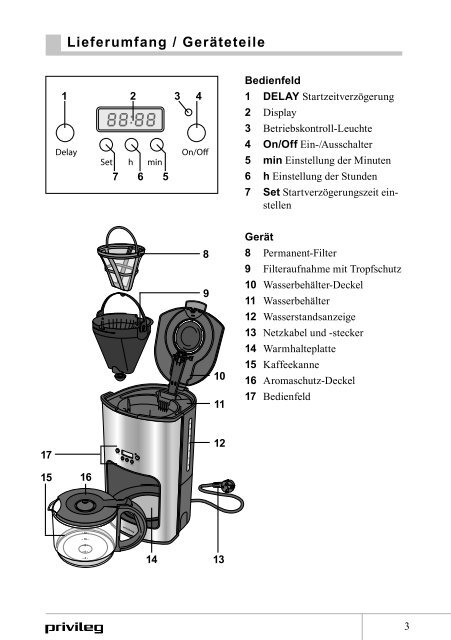 Gebrauchsanleitung Kaffeemaschine CM2062ST - Baur
