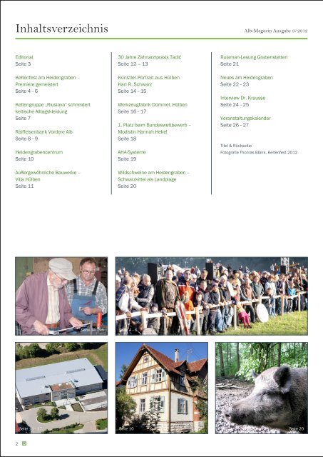 Alb Magazin - Ausgabe Heidengraben 3/2012