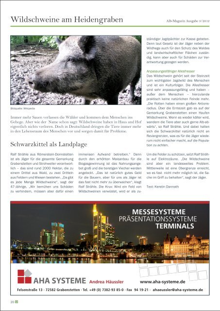 Alb Magazin - Ausgabe Heidengraben 3/2012