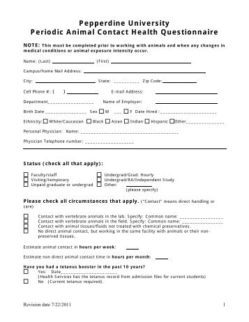 medical and occupational history questionnaire ssm health care