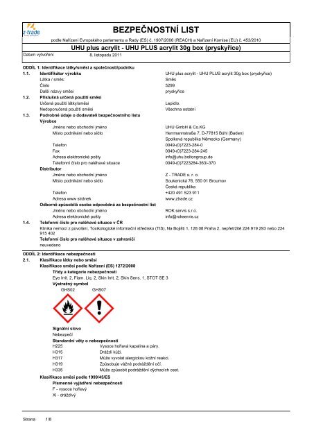 UHU PLUS acrylit 30g box (pryskyÅice)