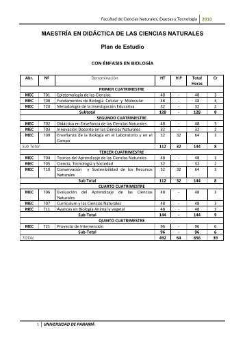 DidÃ¡ctica de las Ciencias Naturales - Universidad de PanamÃ¡