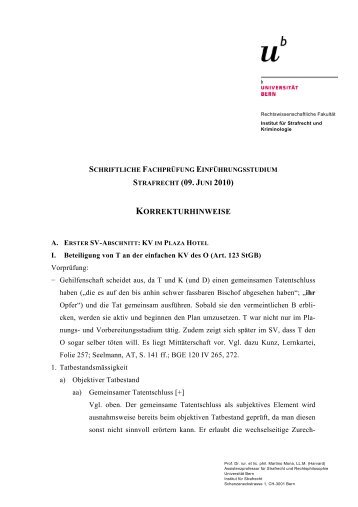 KORREKTURHINWEISE - Institut fÃ¼r Strafrecht und Kriminologie ...