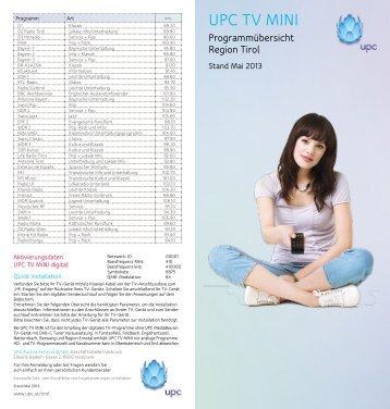 UPC TV MINI ProgrammÃ¼bersicht Region Tirol (PDF)