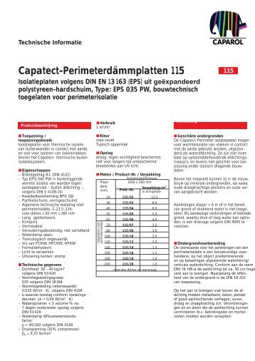 Perimeter plaat 115 - Thermische gevelisolatie