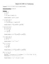 Math 432 HW 4.3 Solutions - Frostburg