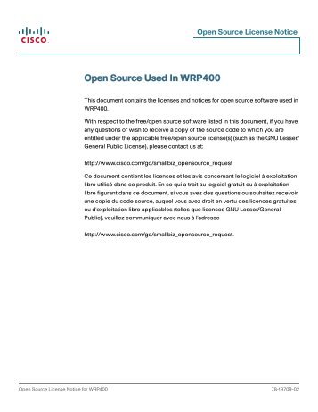 Open Source Used in Cisco WRP400