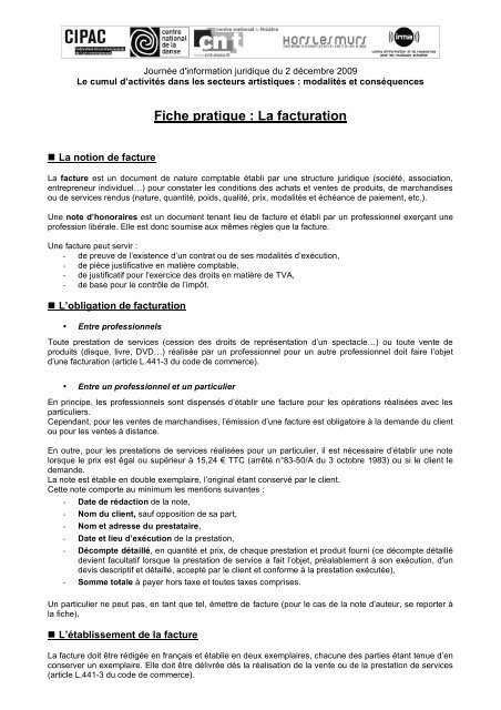 Fiche pratique : La facturation - Irma