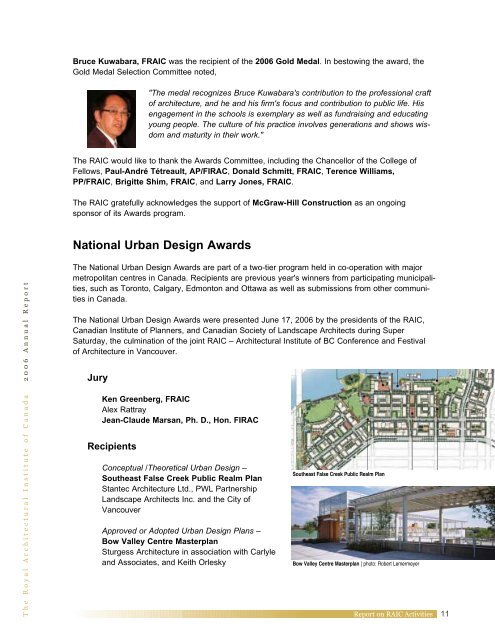 RAIC 2006 Annual Report - Royal Architectural Institute of Canada