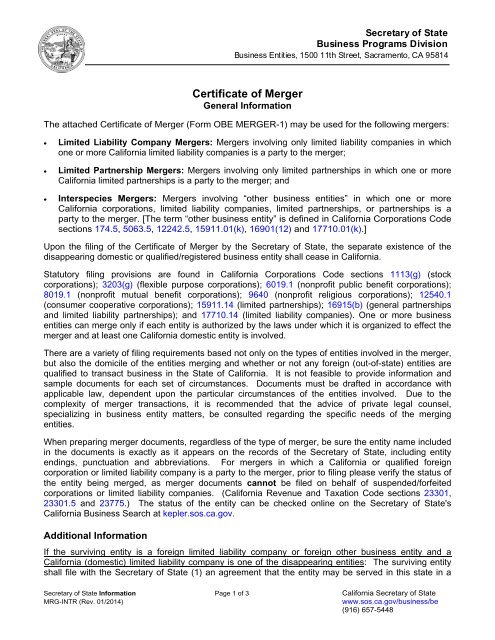 Release Of Liability Form Ca >> Form Obe Merger 1 California Secretary Of State State Of Release Of Liability Form Ca >> Form Obe Merger 1 California Secretary Of State State Of