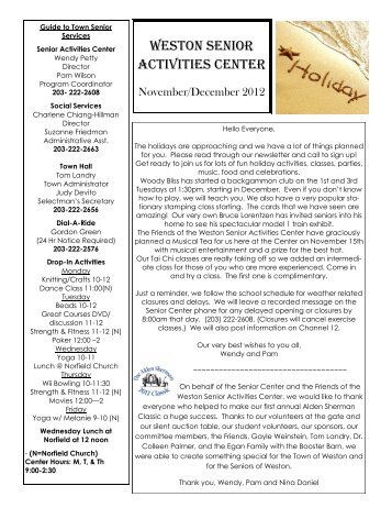 Senior Center News & Calendar November - December 2012