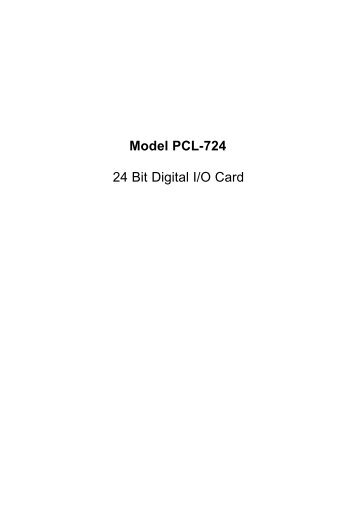 Model PCL-724 24 Bit Digital I/O Card