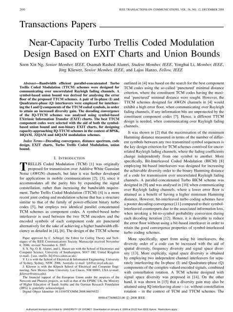 Near-capacity turbo trellis coded modulation design based on union ...