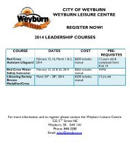 Aquatic Leadership Courses - City of Weyburn
