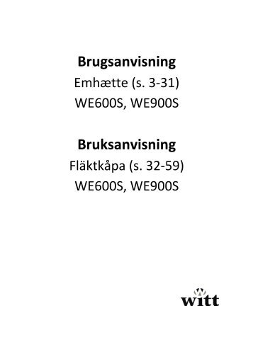 Brugsanvisning Bruksanvisning - Witt Hvidevarer A/S