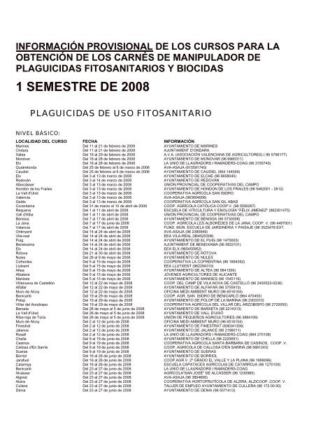 1 SEMESTRE DE 2008 - IVIA