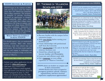 (STOVS) Program - Villanova University