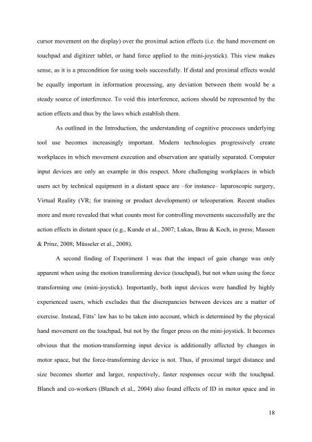 1 Effects of Sensorimotor Transformations with Graphical Input ...