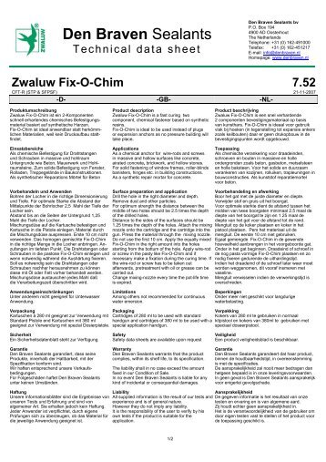 Zwaluw Fix-O-Chim 7.52 - Den Braven