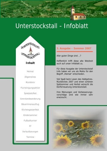 "Unterstockstall Dorfinfo", August 2007 [.pdf]