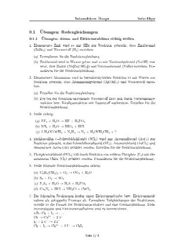 Redoxreaktionen - Übungen - arcesson.ar.funpic.d...