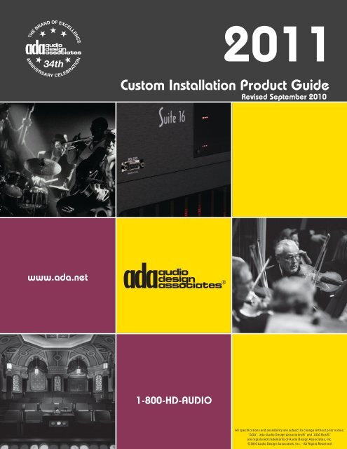 ADA Product Guide 2011 - Audio Design Associates