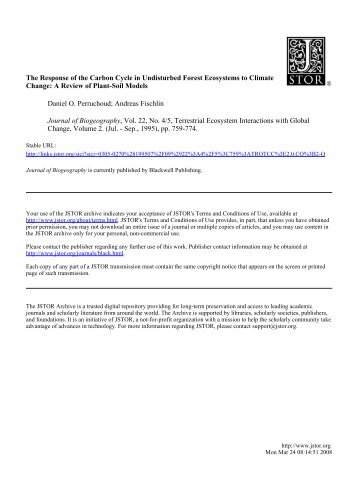 The Response of the Carbon Cycle in Undisturbed Forest ...