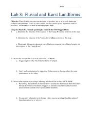 Lab 8: Fluvial and Karst Landforms - Classes