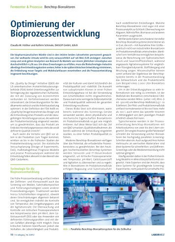 Optimierung der Bioprozessentwicklung - DASGIP