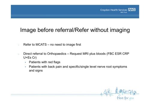 Imaging of the Spine - Croydon Health Services NHS Trust